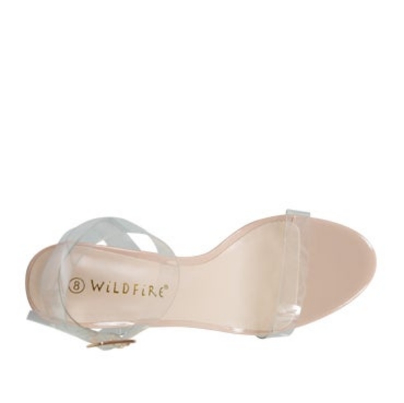 SOLD - Wildfire Regina Clear Block Heels Nude Sz 8/39 - Picture 2 of 9
